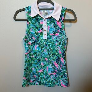 Lilly Pulitzer Luxletic Green and Pink golf print.  Women’s XXS.